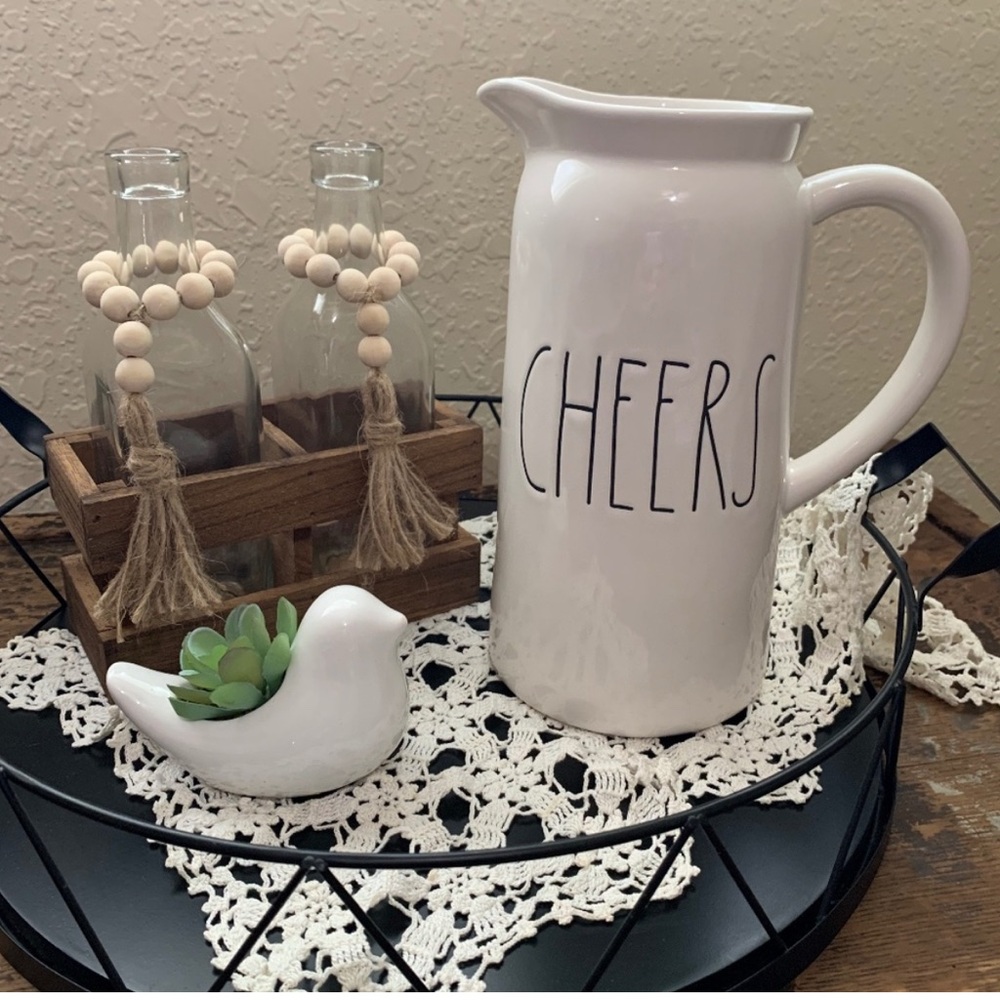 RAE DUNN “CHEERS” pitcher, no chips or cracks, shipped securely.